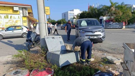 Araç elektrik panosuna çarparak durabildi